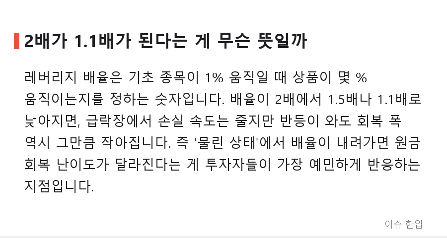 2배가 1.1배로 바뀔 수도 있다? '삼전닉스 레버리지' 긴급조치권 추진에 술렁이는 개미들 - 3/8